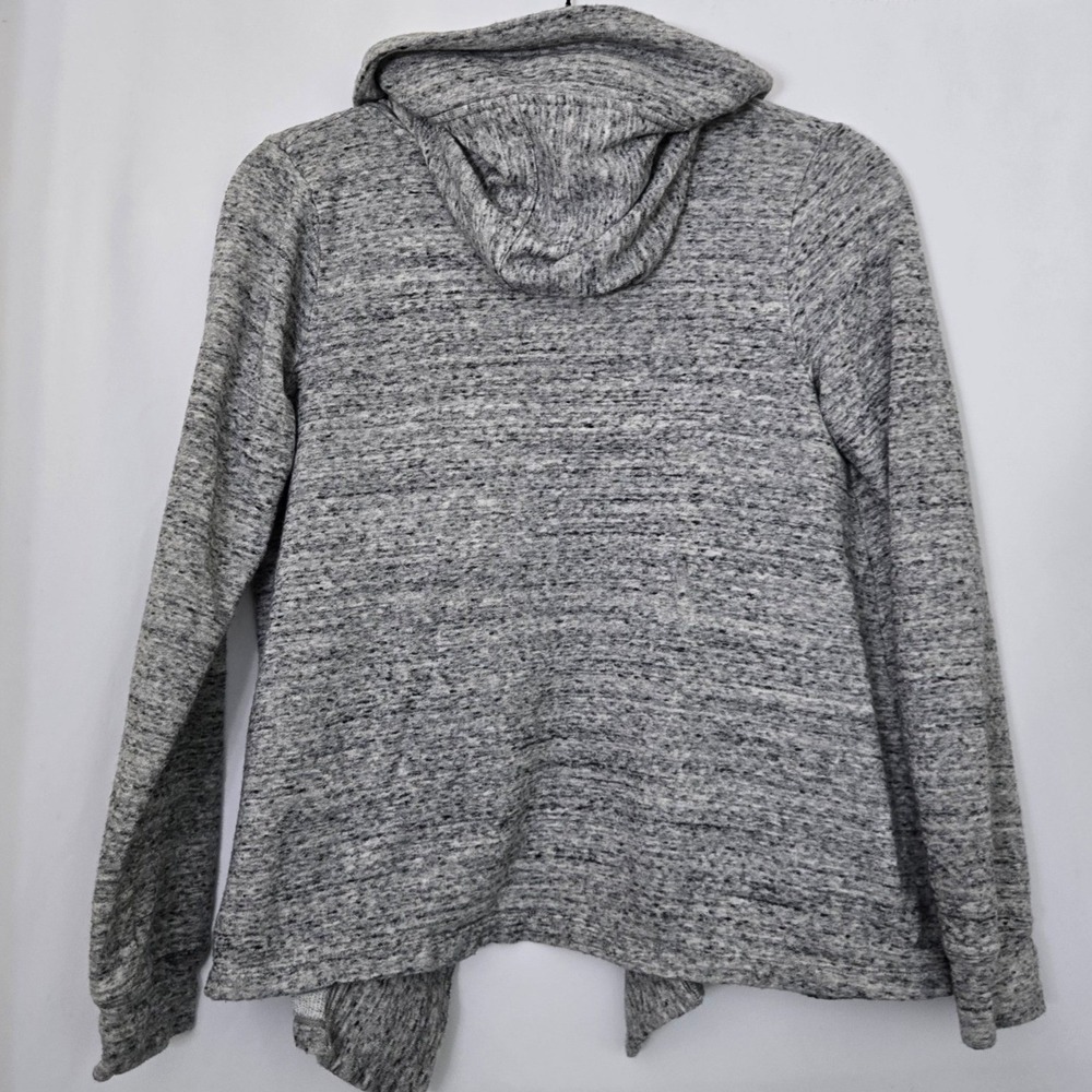 Theory Womens S Gray Shirfa Surfside Cotton Open Front Hooded Cardigan Sweater - Picture 4 of 10